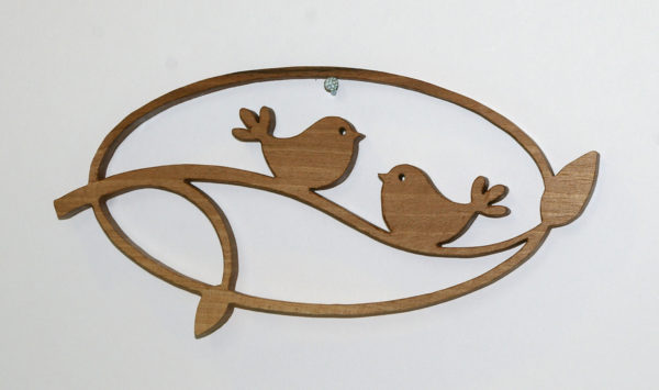 ovale aux oiseaux bois massif artisanat français