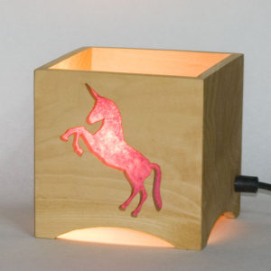 Lampe à poser licorne bois massif artisanat français